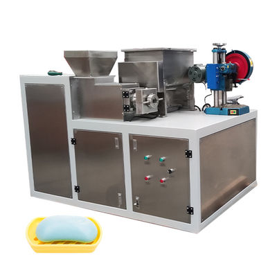 Small Scale Bar Soap Making Machine With Three Roll Mill 150mm Roller Manual Stamper